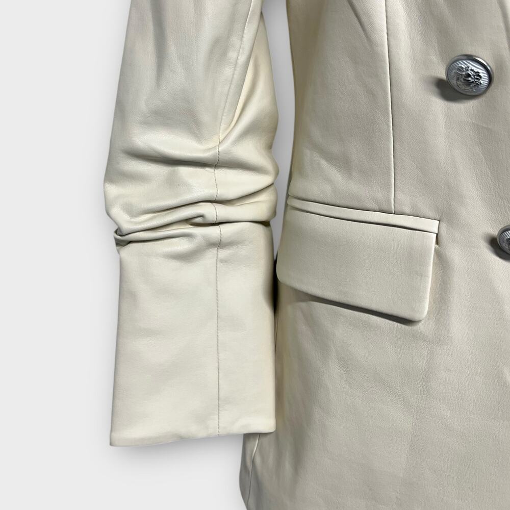 Veronica Beard Beacon Dickey Jacket Faux Leather Ecru Size 0 NWT - Picture 4 of 12